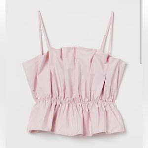 H&M pink pleated top, size S